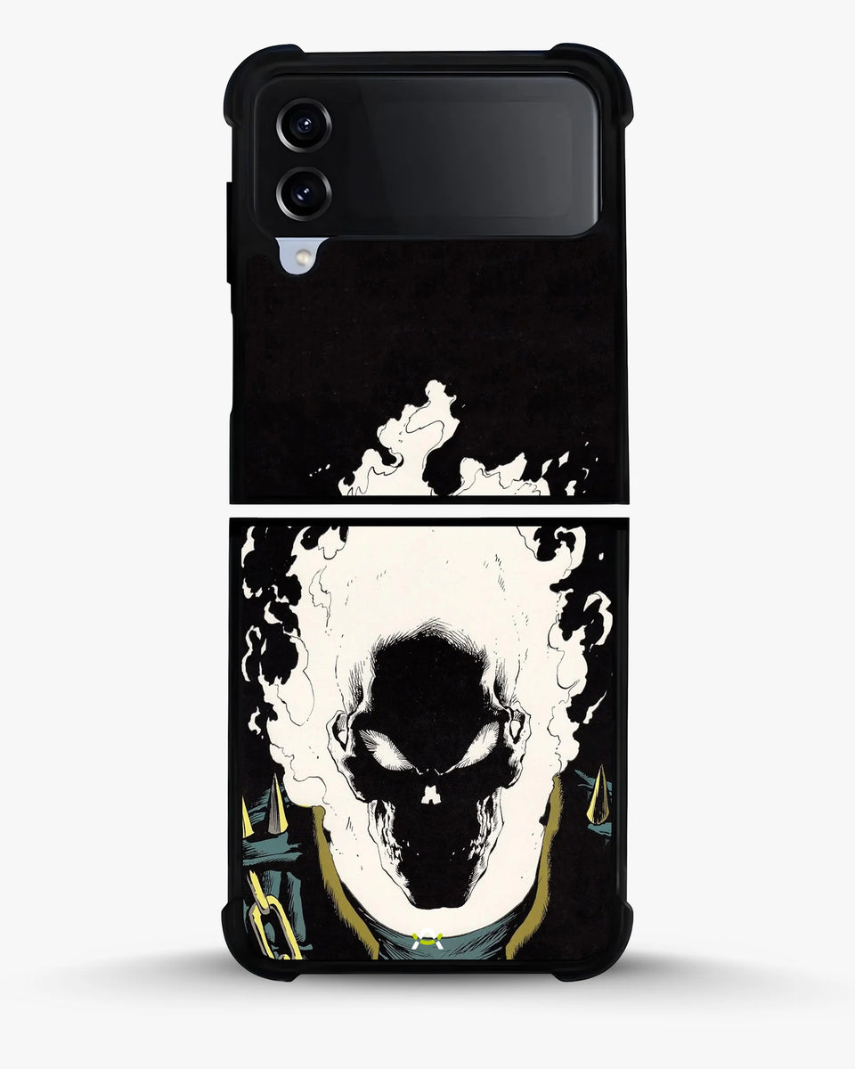 Creslia blazing comic skull phone case - blazing comic skull phone case samsung galaxy z flip 4