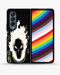 Creslia blazing comic skull phone case - blazing comic skull phone case samsung galaxy z fold 4