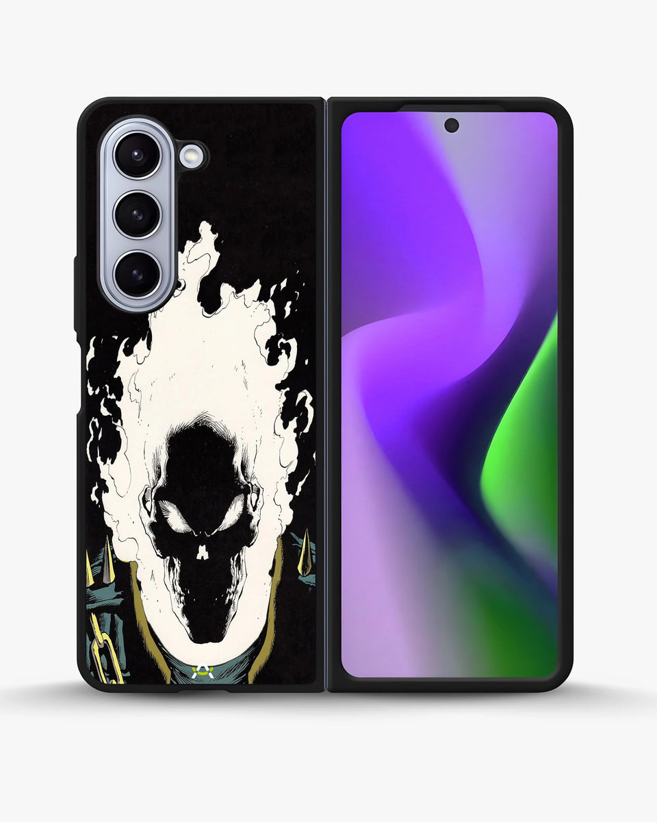 Creslia blazing comic skull phone case - blazing comic skull phone case samsung galaxy z fold 5
