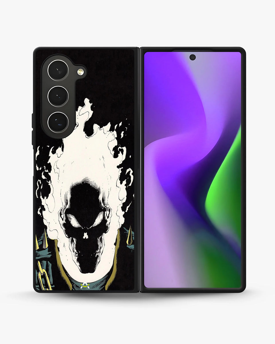Creslia blazing comic skull phone case - blazing comic skull phone case samsung galaxy z fold 6