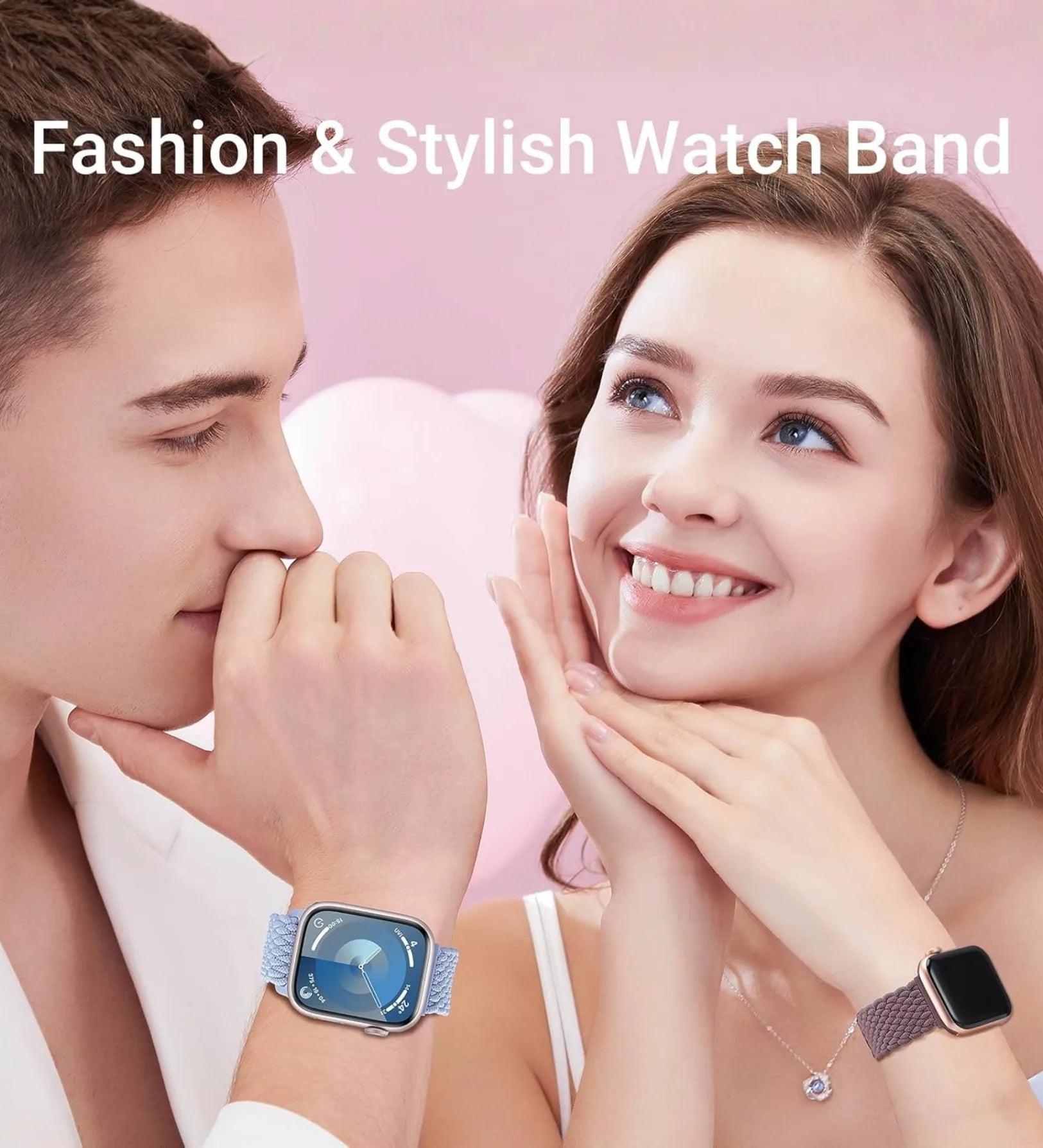 Magnetic Buckle Braided Loop Band for Apple Watch - Blue Nylon Strap