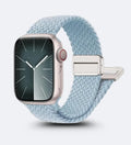 Magnetic Buckle Braided Loop Band for Apple Watch - Blue Nylon Strap