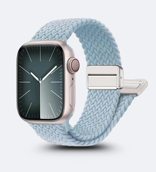 Magnetic Buckle Braided Loop Band for Apple Watch - Blue Nylon Strap