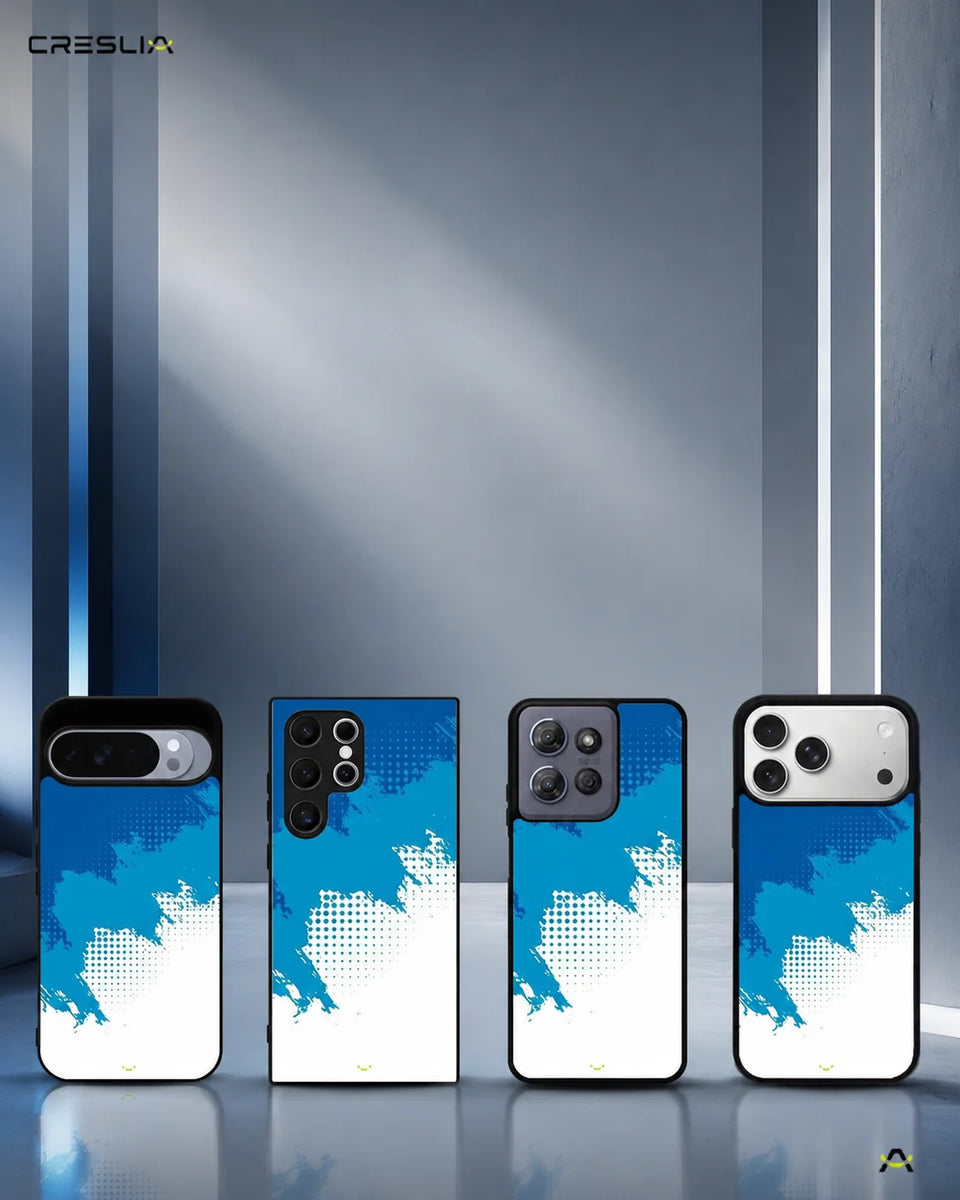 Creslia blue brush strokes phone case - blue brush strokes phone case mobile banner