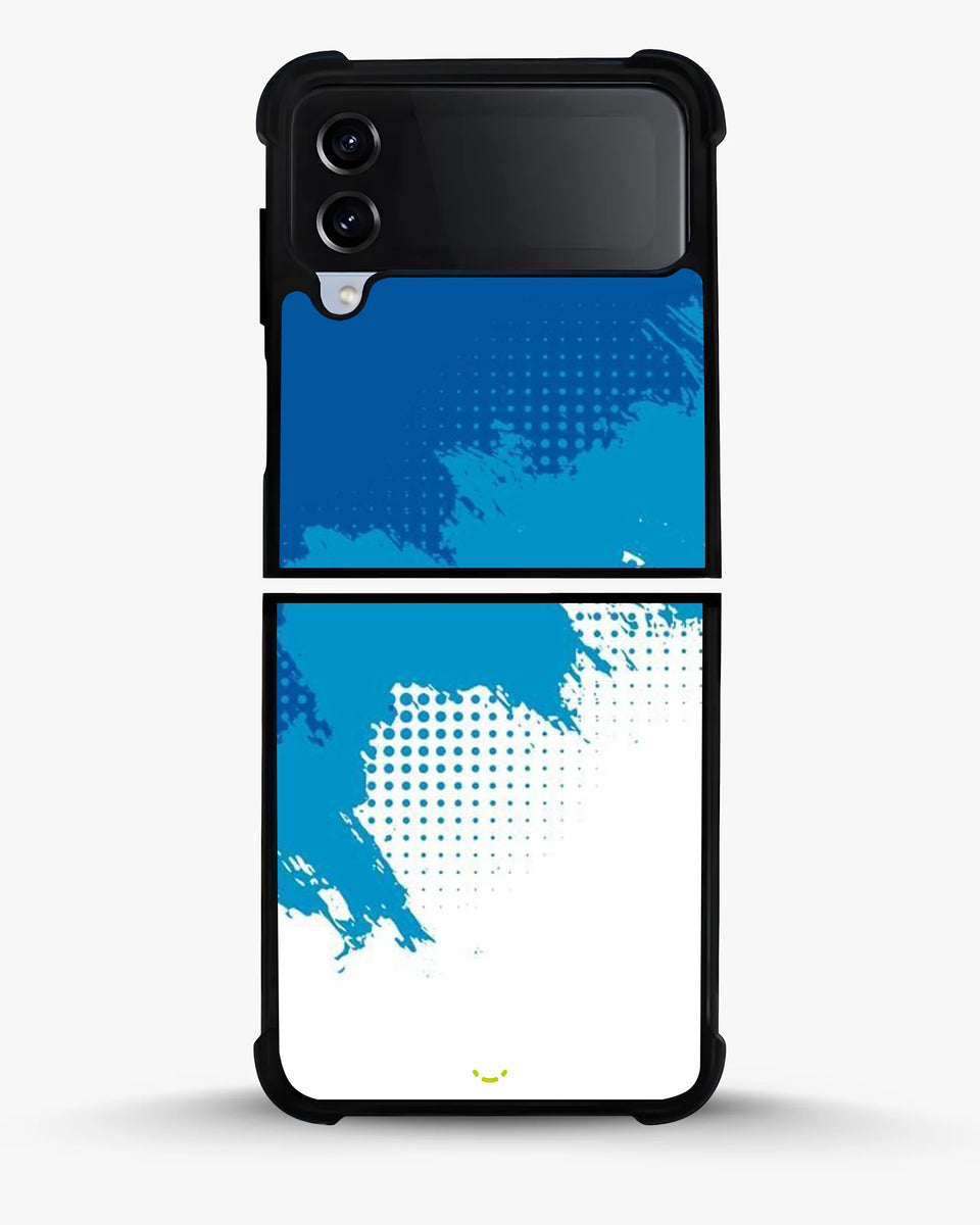 Creslia blue brush strokes phone case - blue brush strokes phone case samsung galaxy z flip 4