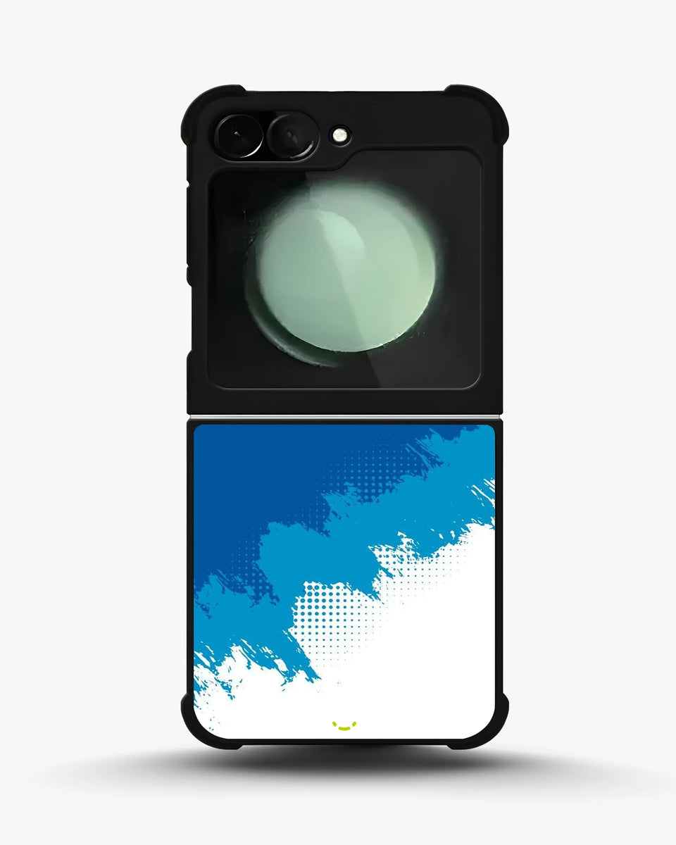 Creslia blue brush strokes phone case - blue brush strokes phone case samsung galaxy z flip 6