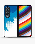 Creslia blue brush strokes phone case - blue brush strokes phone case samsung galaxy z fold 4