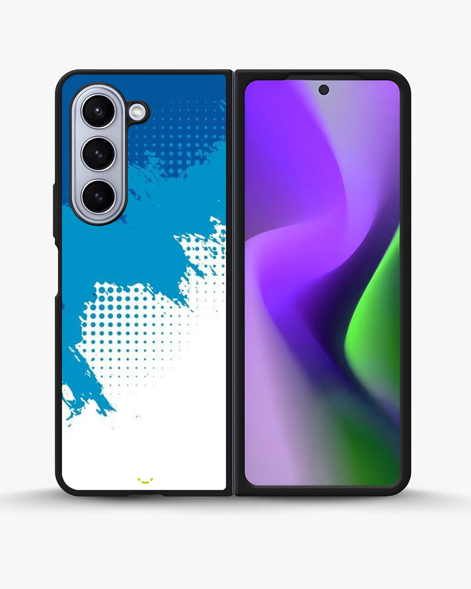 Creslia blue brush strokes phone case - blue brush strokes phone case samsung galaxy z fold 5
