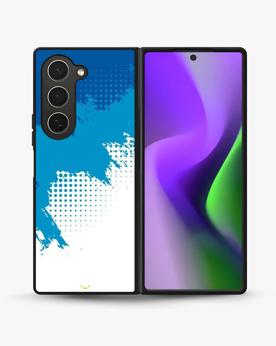 Creslia blue brush strokes phone case - blue brush strokes phone case samsung galaxy z fold 6