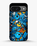 Creslia blue doodle art phone case - blue doodle art phone case google pixel 9