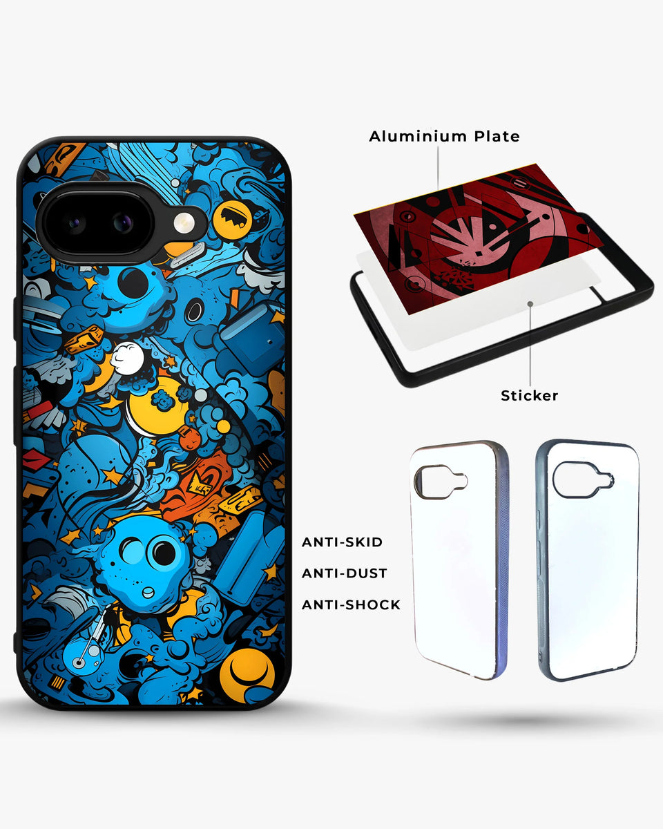 Creslia blue doodle art phone case general construction specs - blue doodle art phone case google pixel general specs