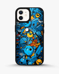 Creslia blue doodle art phone case - blue doodle art phone case iphone 12
