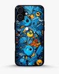 Creslia blue doodle art phone case - blue doodle art phone case iphone 17