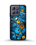 Creslia blue doodle art phone case - blue doodle art phone case moto g 2025