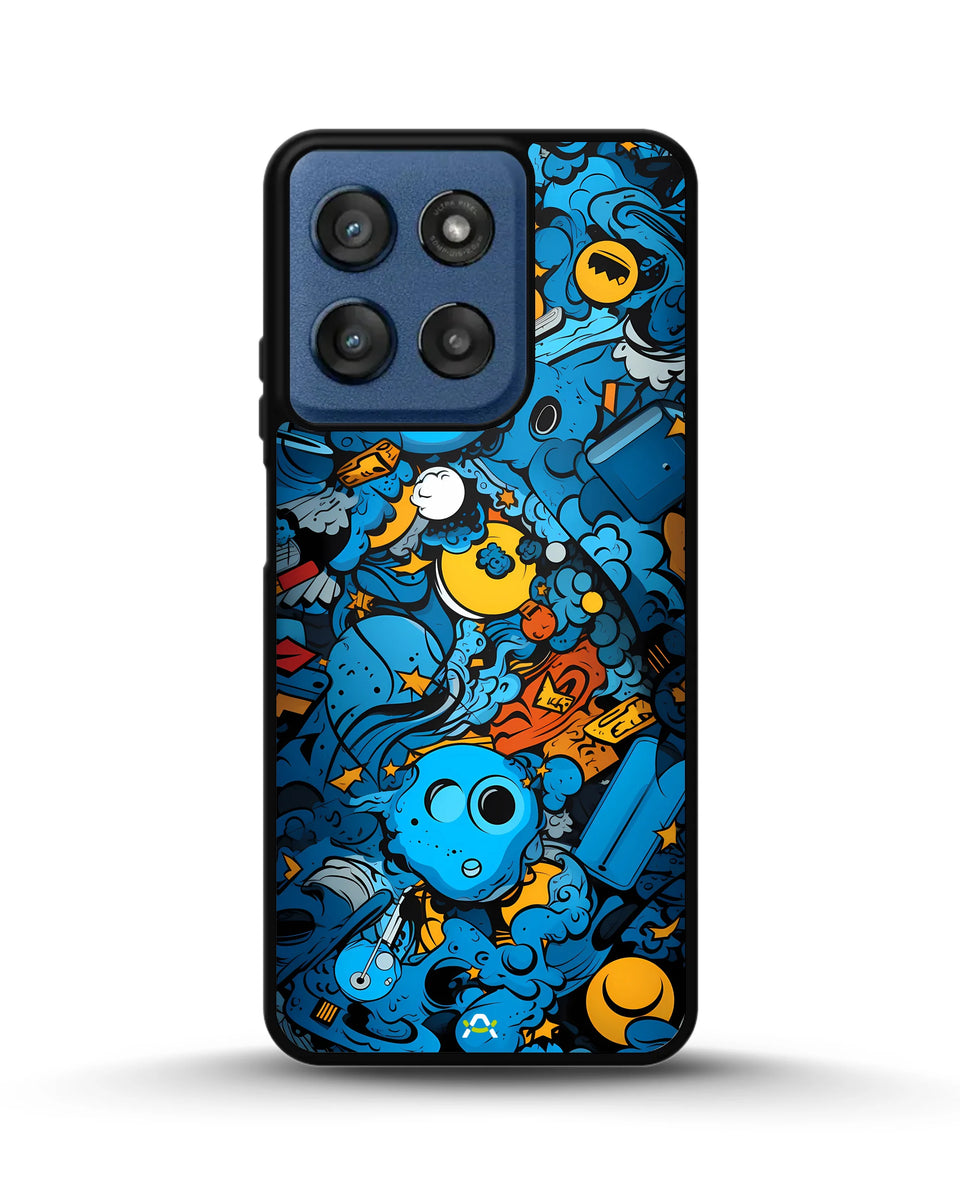 Creslia blue doodle art phone case - blue doodle art phone case moto g stylus 5g 2024