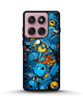 Creslia blue doodle art phone case - blue doodle art phone case motorola edge 2025