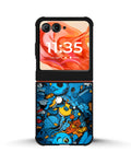 Creslia blue doodle art phone case - blue doodle art phone case motorola razr 2025