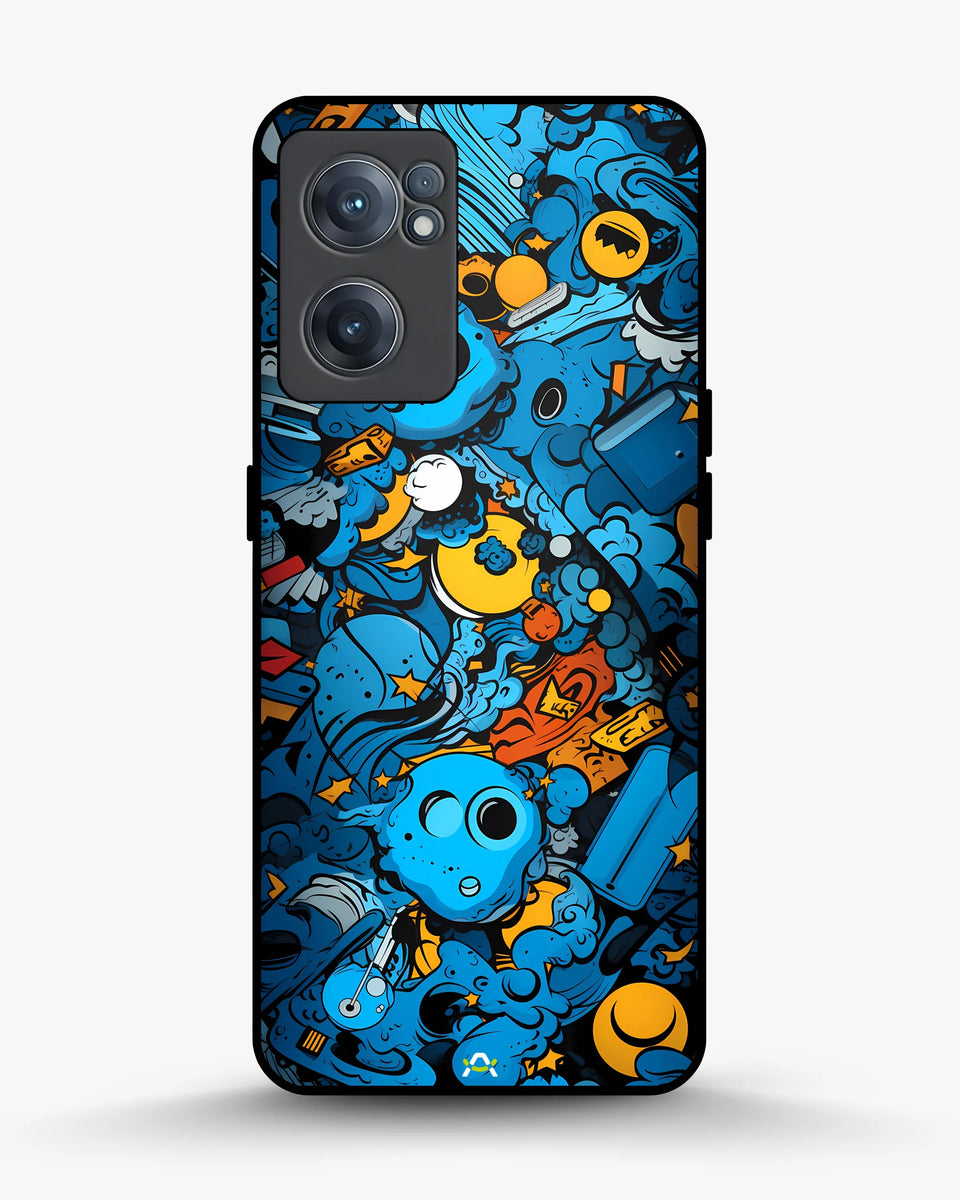 Creslia blue doodle art phone case - blue doodle art phone case oneplus nord ce2
