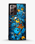Creslia blue doodle art phone case - blue doodle art phone case samsung galaxy note 20 ultra