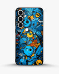 Creslia blue doodle art phone case - blue doodle art phone case samsung galaxy s24 fe