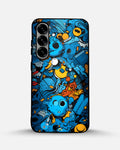 Creslia blue doodle art phone case - blue doodle art phone case samsung galaxy s25