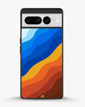 Creslia blue orange wave phone case - blue orange wave phone case google pixel 7 pro