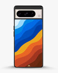 Creslia blue orange wave phone case - blue orange wave phone case google pixel 8 pro