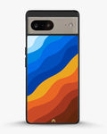 Creslia blue orange wave phone case - blue orange wave phone case google pixel 8a