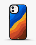 Creslia blue orange wave phone case - blue orange wave phone case iphone 12