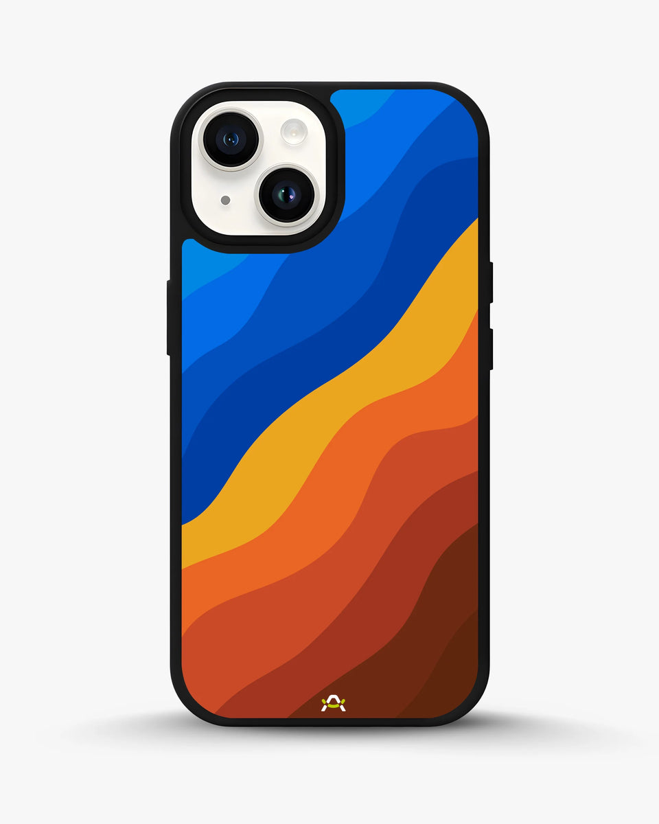 Creslia blue orange wave phone case - blue orange wave phone case iphone 13