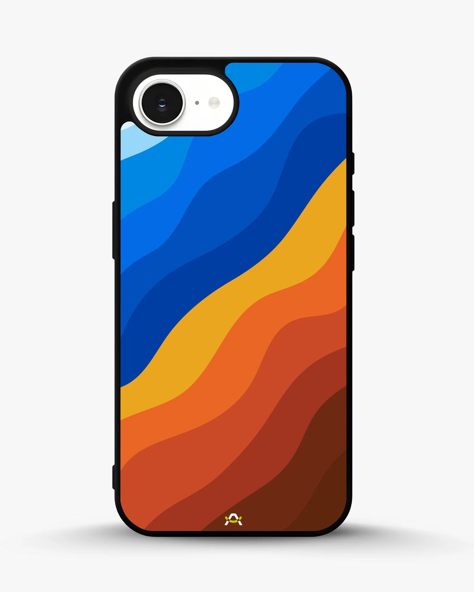 Creslia blue orange wave phone case - blue orange wave phone case iphone 16e