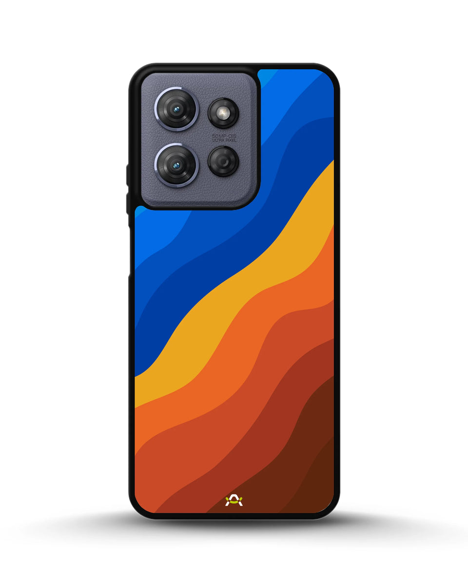 Creslia blue orange wave phone case - blue orange wave phone case moto g power 2025