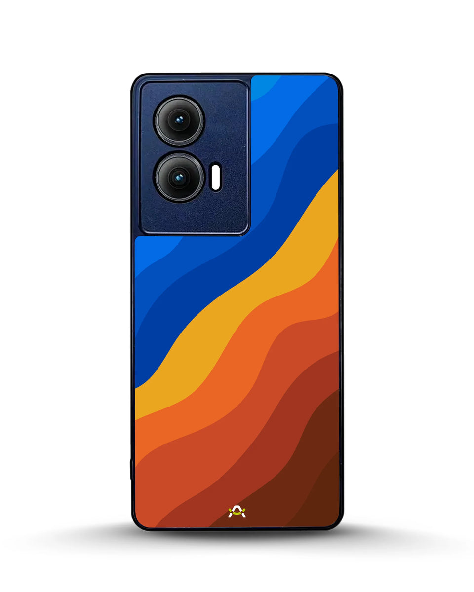 Creslia blue orange wave phone case - blue orange wave phone case motorola edge 2024
