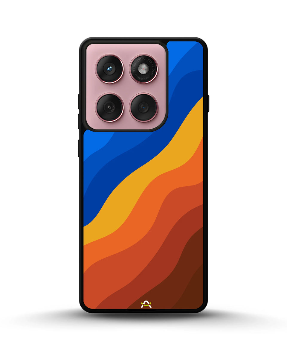 Creslia blue orange wave phone case - blue orange wave phone case motorola edge 2025