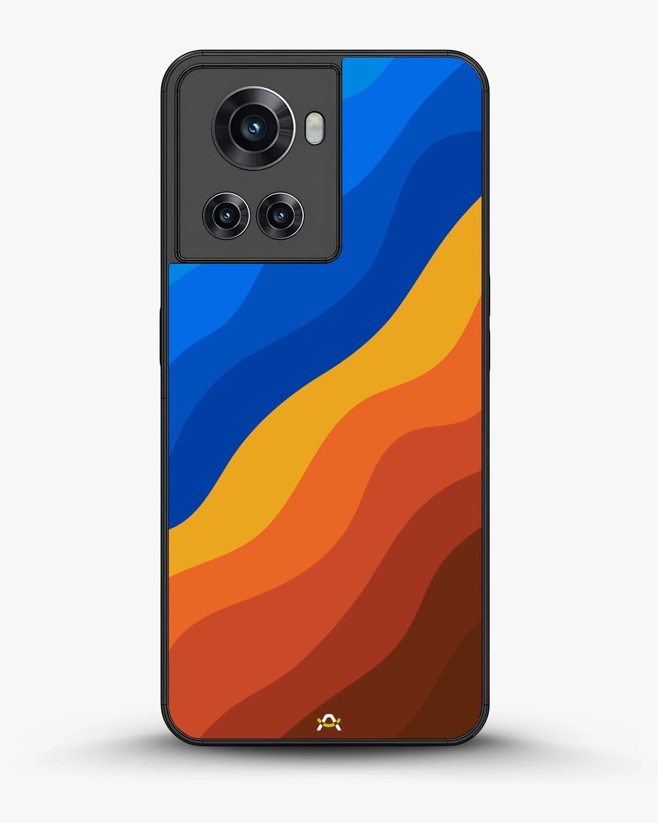 Creslia blue orange wave phone case - blue orange wave phone case oneplus 10r