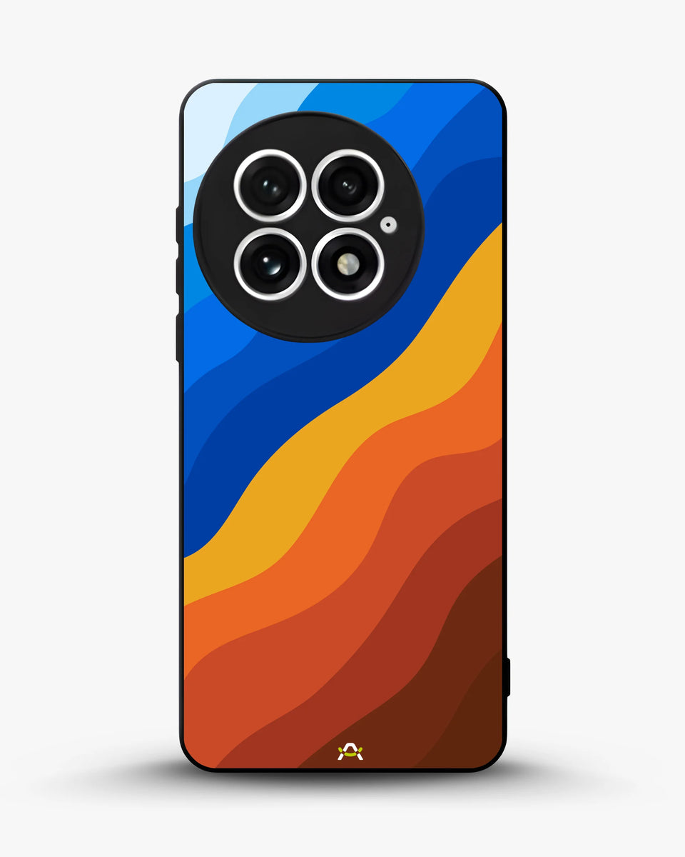 Creslia blue orange wave phone case - blue orange wave phone case oneplus 13