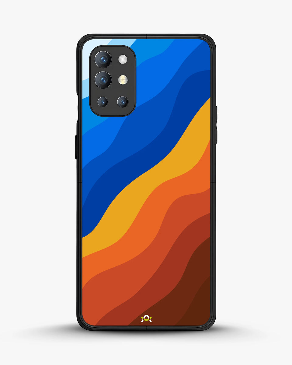 Creslia blue orange wave phone case - blue orange wave phone case oneplus 9r