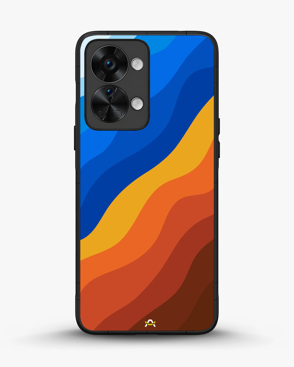 Creslia blue orange wave phone case - blue orange wave phone case oneplus nord 2t