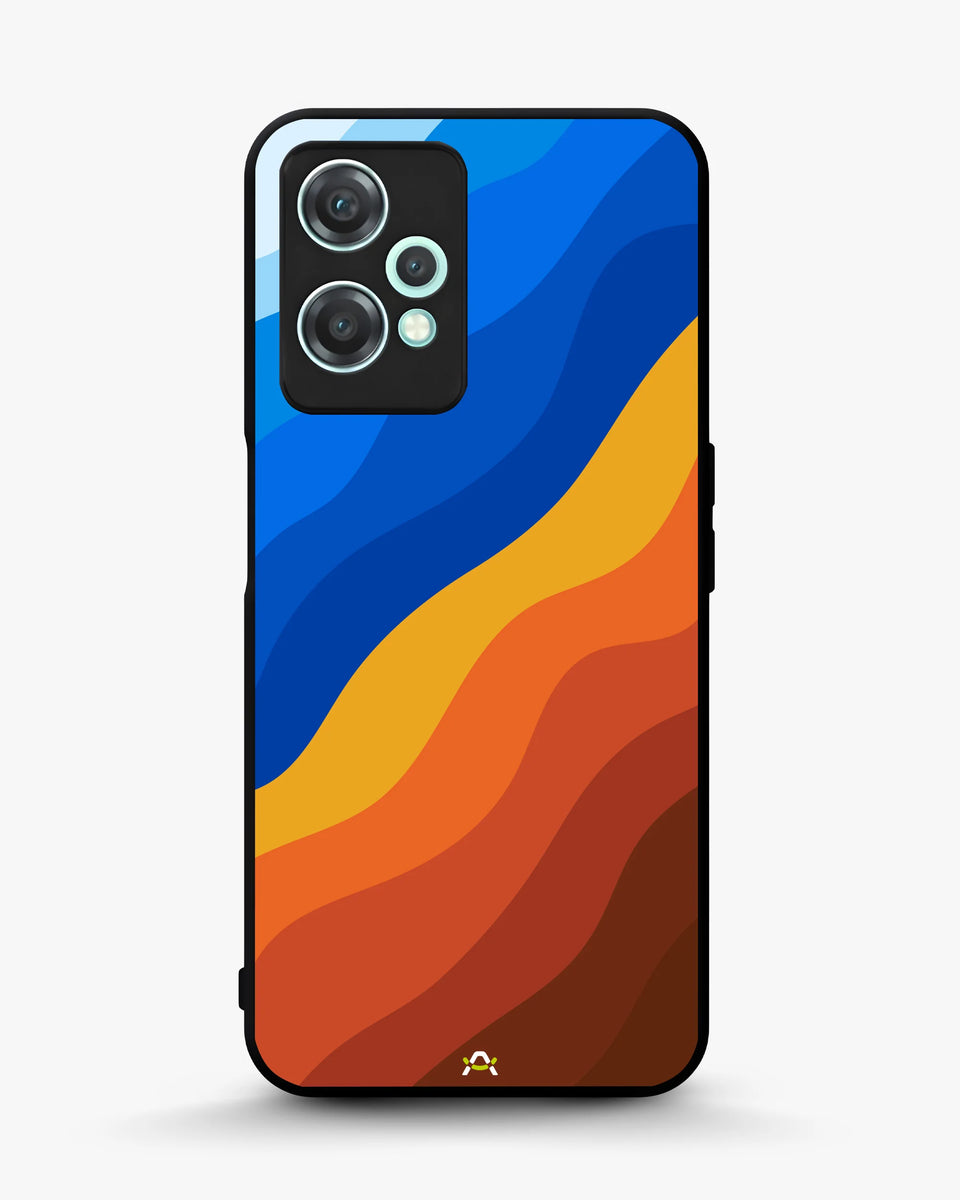 Creslia blue orange wave phone case - blue orange wave phone case oneplus nord ce2 lite