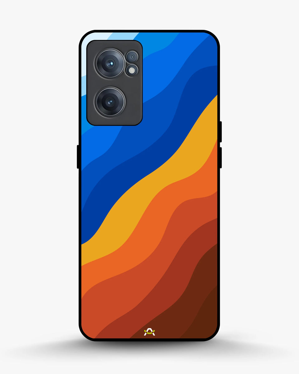 Creslia blue orange wave phone case - blue orange wave phone case oneplus nord ce2