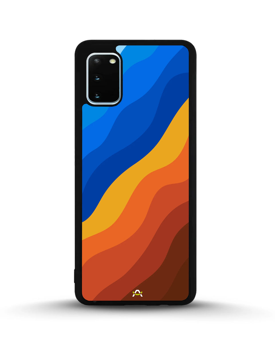 Creslia blue orange wave phone case - blue orange wave phone case samsung galaxy s20 fe