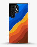 Creslia blue orange wave phone case - blue orange wave phone case samsung galaxy s22 ultra
