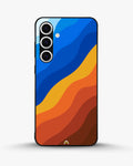 Creslia blue orange wave phone case - blue orange wave phone case samsung galaxy s24 plus