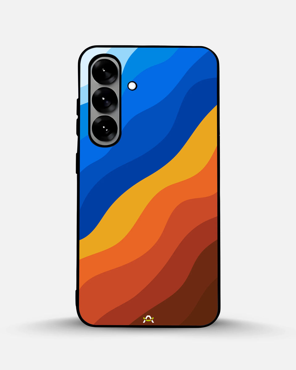 Creslia blue orange wave phone case - blue orange wave phone case samsung galaxy s25
