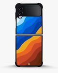 Creslia blue orange wave phone case - blue orange wave phone case samsung galaxy z flip 4