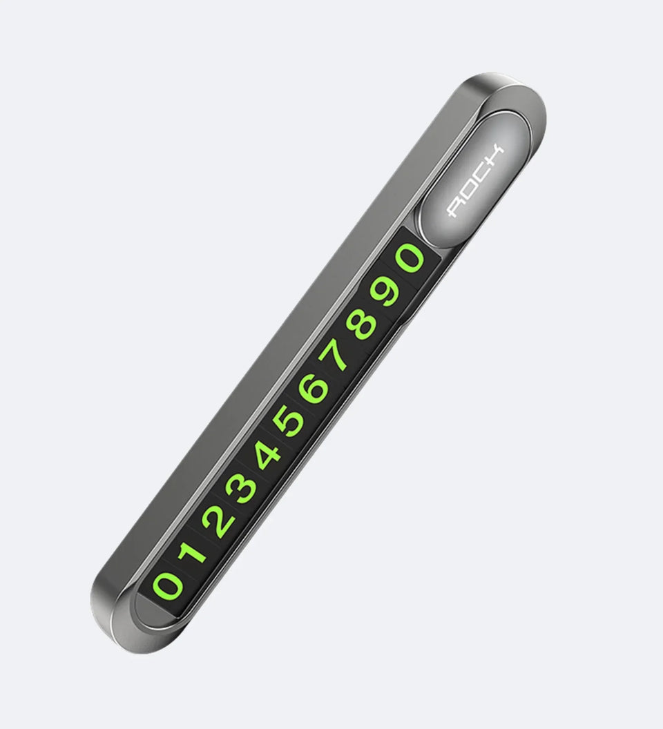 Magnetic Slide-to-Hide Temporary Parking Phone Number Plate (Metal) - Creslia