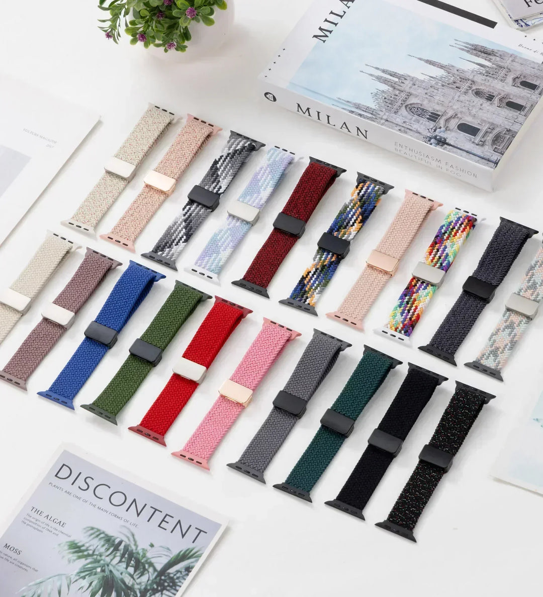 Magnetic Buckle Braided Loop Band for Apple Watch - Multicolor Nylon Strap - Creslia