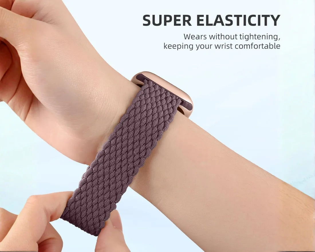 Magnetic Buckle Braided Loop Band for Apple Watch - Brown Nylon Strap