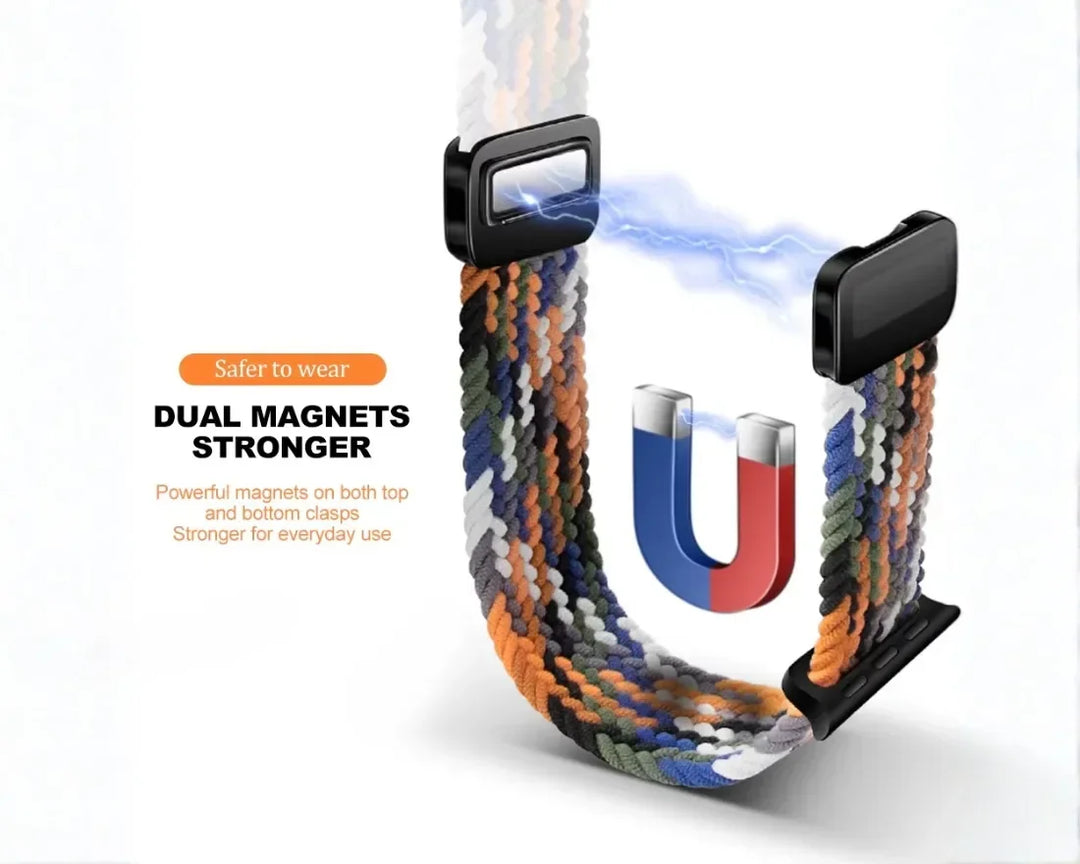 Magnetic Buckle Braided Loop Band for Apple Watch - Multicolor Nylon Strap - Creslia