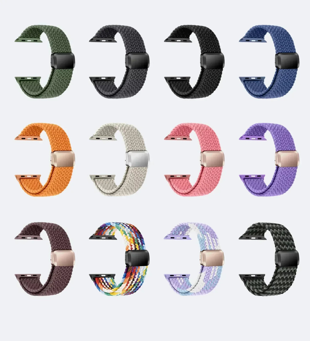 Magnetic Buckle Braided Loop Band for Apple Watch - Multicolor Nylon Strap - Creslia